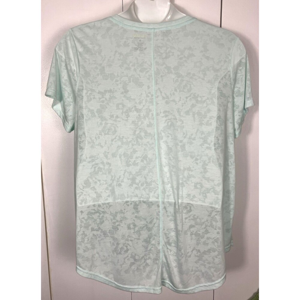 NWOT Tek Gear Essential Gear Women’s Tee Shirt 1X Teal Print Sheer Light Weight - Picture 4 of 4